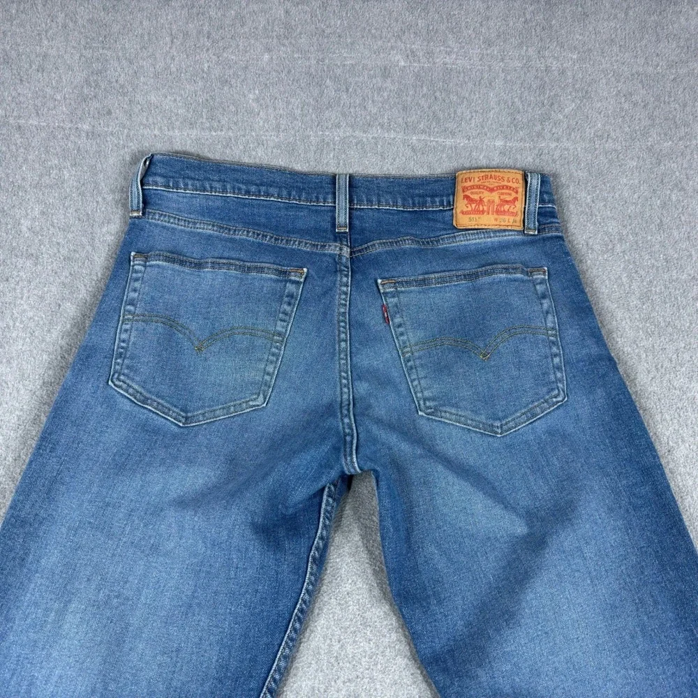 Levis 511 Jeans Mens 36x32 Blue Slim Medium Wash Stretch‎ Denim